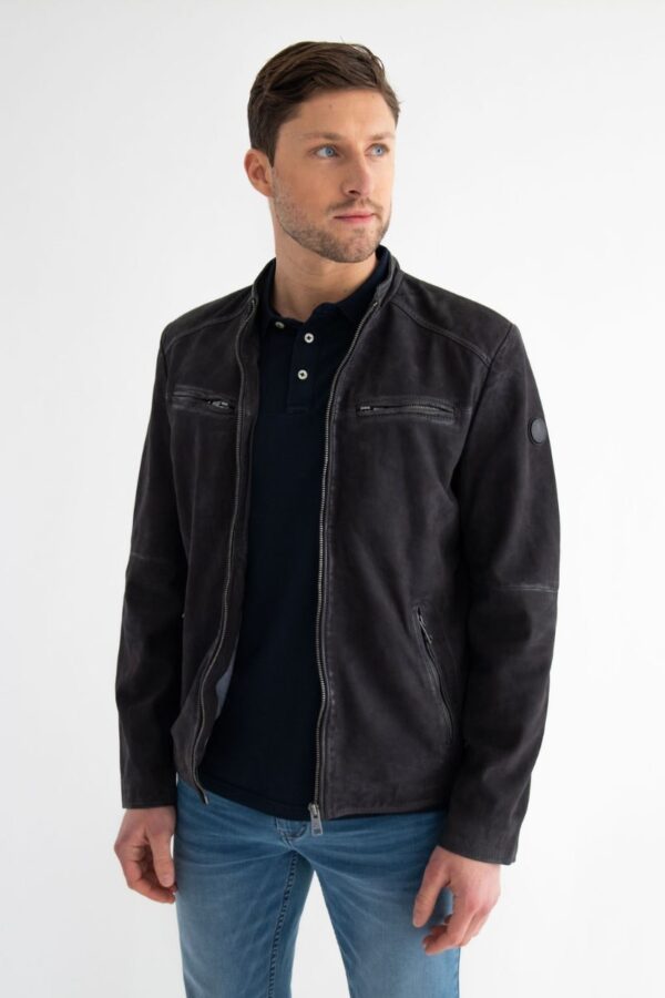 Saint Louis Classic Leather Jacket Anthracite